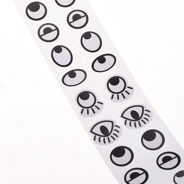 Självhäftande ögonlappar - svarta och vita ögonlappsetiketter - 2000 stycken per rulle