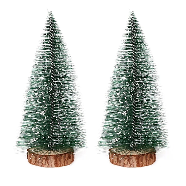 Mini Julgran Konstgjord, 2 Stycken Mini Konstgjord Julgran med Snöeffekt, Liten Mini Julgran (25CM)
