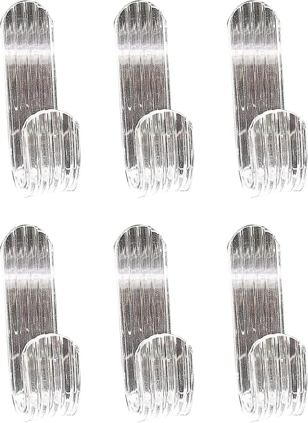6-pack duschdörrkrokar i klar akryl