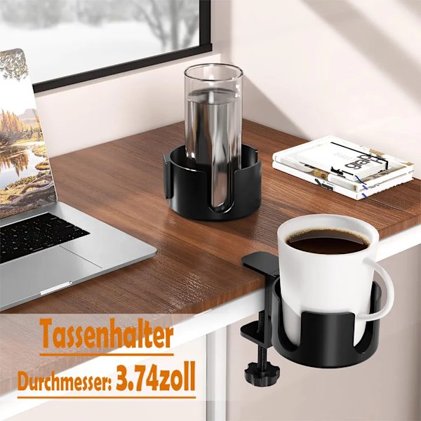 2 stk. bordklemme kopholder, kopholder til kopper op til 3,74 tommer
