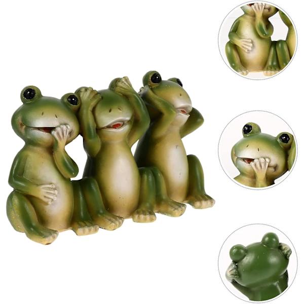 Miniature Frø Figur Resin Frø Statue Samleobjekt Tegneserie Dyr Figur Skulptur