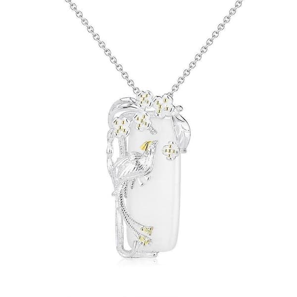 Phoenix & Tree Opal Hänge Halsband Kvinnor Smycken Present