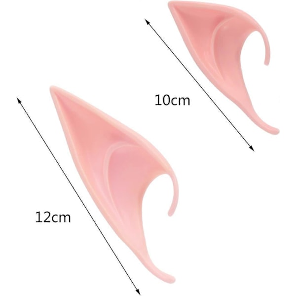 2 Par Halloween Latex Alvöron Cosplaymasker Fairy Goblin Öron, Mörk Färg Mörk Färg -