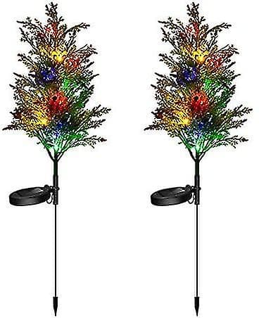 Led Solar Juletræ Lys 2 Sæt Udendørs Have Lys, Udendørs Solar Julelys