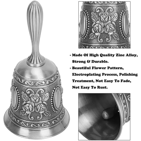 Handklocka klocka handbordsklocka receptionsklocka bordsklocka ringklocka (silver)