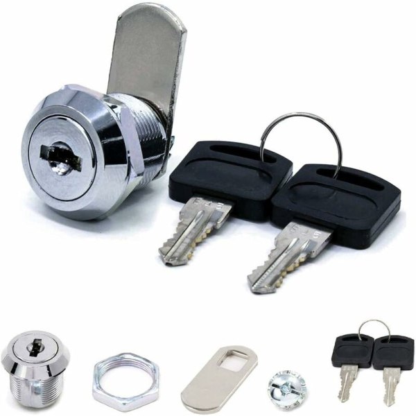 Brevlådelås 1 st säkerhetslås med 2 nycklar metallkamlås för silverbrevlåda och lådskåp 16 mm