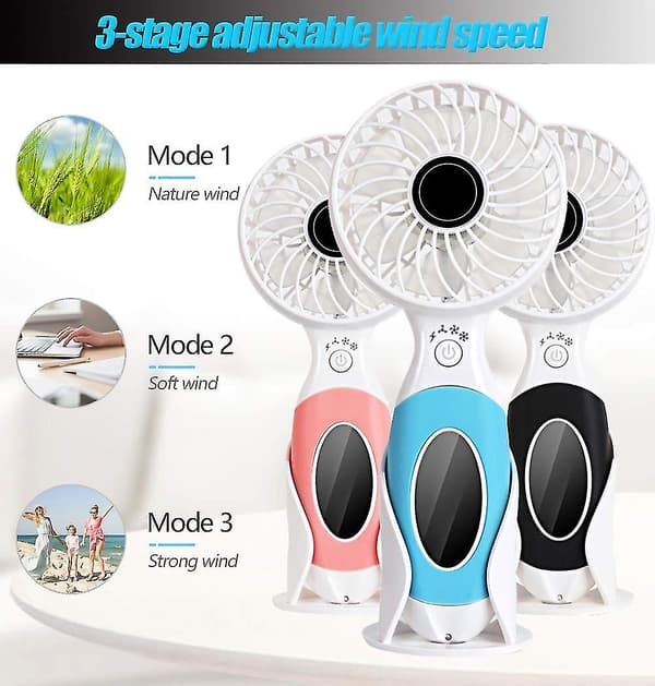 Mini Håndholdt Ventilator, USB Bordventilator Personlig Bærbar Klapvognsventilator Bordventilator