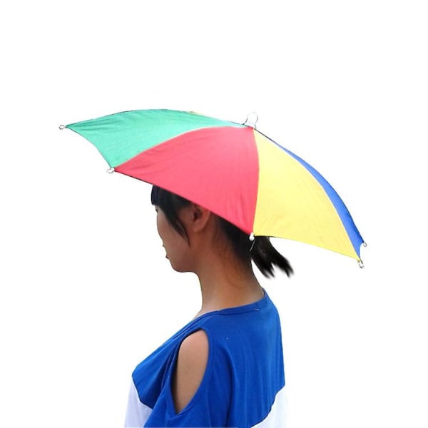 Vattenmelon färg paraplyhatt 32cm resefiske paraplyhatt för män och kvinnor flerfärgad festival oumbärlig paraply paraply hatt blå/re