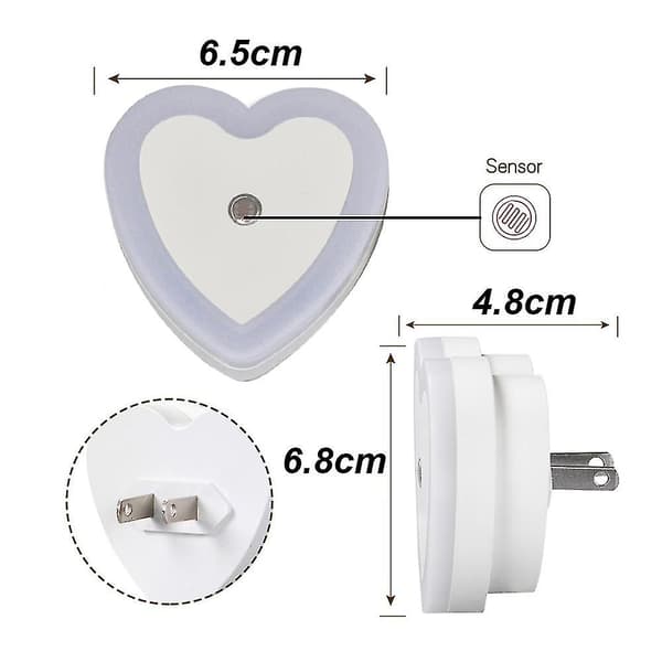 Hjerteformet smart lysstyret induktionsnattelys Hjemmegaver（style4）