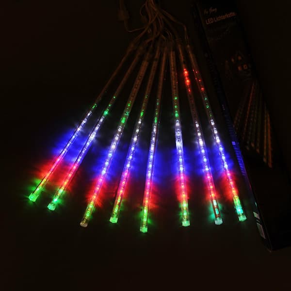 Julepynt 30 cm jule-LED hule meteorregnrør dekorativ