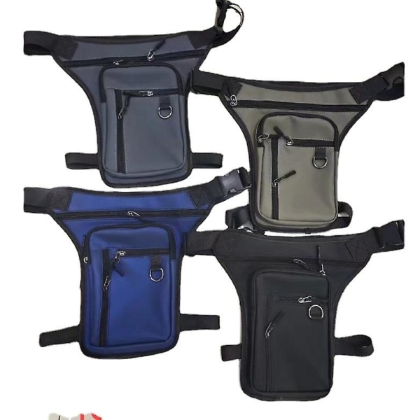 Quality Tactical Ben Bag - Motorcykelväska för män och kvinnor med 3 fickor och dubbelstängning unisex benväska med dragkedja - Motorcykelväska för ridning,