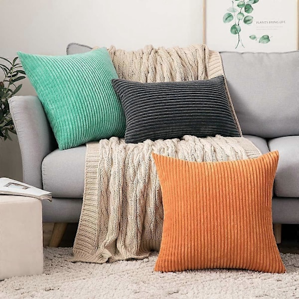 2-pack Corduroy Kuddfodral 12 x 20 tum Ländryggskudde Kuddfodral Grå Kuddfodral för Soffa Sovrum Soffan
