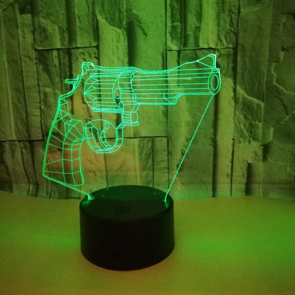 Optisk illusion 3D pistol natlys 16 farver