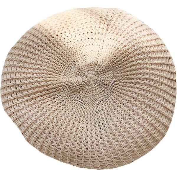 Fransk Beret Retro Forårs Hue Hatte til Kvinder Udhullet Hæklede Udskårne Strikkede Beret Letvægts Kalot Ottekantet Hat（One Size，Lysegul）