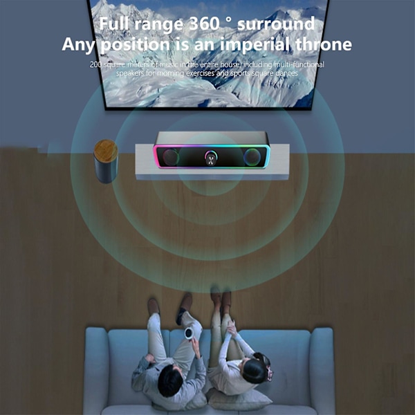 Skrivbordshögtalare Datorhögtalare Rgb-lampor Skrivbordshögtalare för datorer Usb-drivna Lättåtkomlig volymkontroll