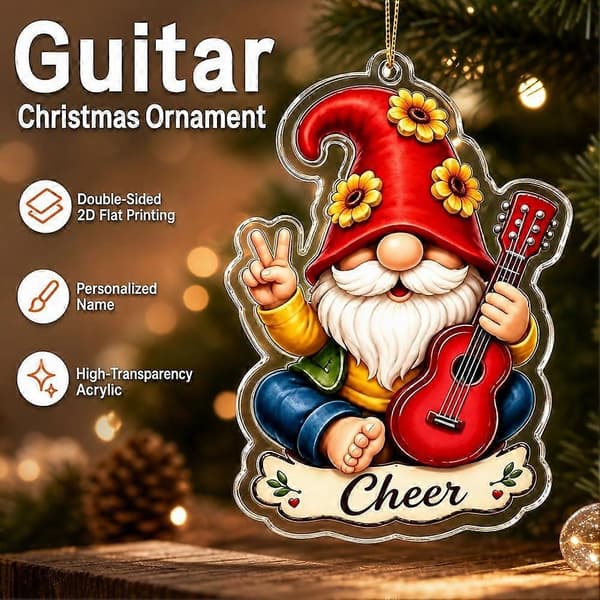 Akrylgitarrprydnad - Juldekoration Musikerpresent Kompakt accent A