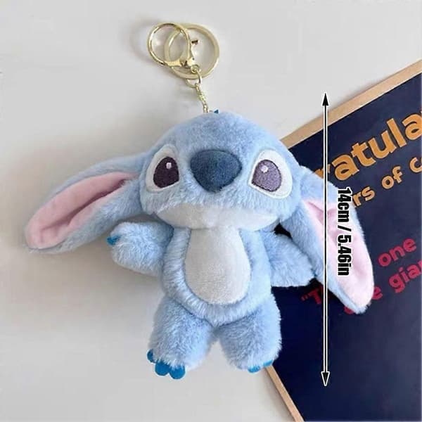 Plyschnyckelring Stitch-figur söt mjuk leksak väskberlock present till barn D