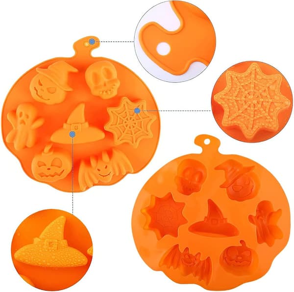 Silikonform för pumpa, Halloween, jul, spöke, pumpa, muffinsform, måne, godis, kakform, iskubform