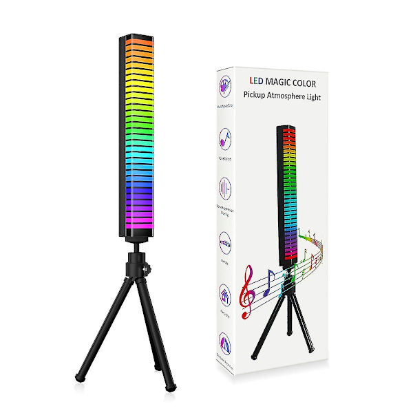 Ambient belysning, spilllys RGB lyslist, oppladbar smartlys (3D svart)