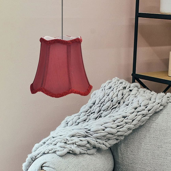 Sort lampeskærm E14 sokkel - Tønde bordlampe skærm (rød)