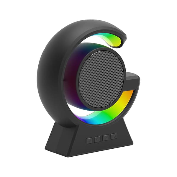 Bluetooth Højttaler Farvelys Kort Mini Bærbar Gavehøjttaler (Sort)