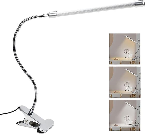 Led skrivebordslampe klemmelampe klips leselampe