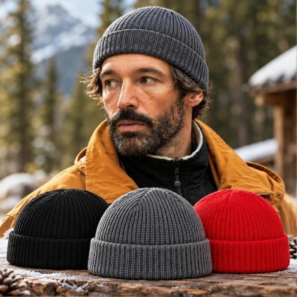 Akryl Skull Cap Blød Strik Lavprofil Urban Pendler Fleksibel Pasform til Vinter Red
