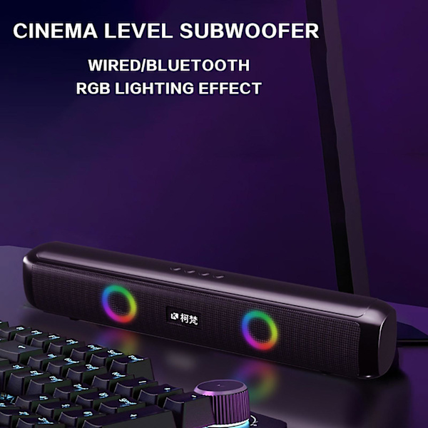 Bärbar högtalare trådlös intelligent Bluetooth-högtalare, subwoofer med hög volym, bärbar hemma- och utomhus högpresterande bländande Bluetooth-ljudsystem
