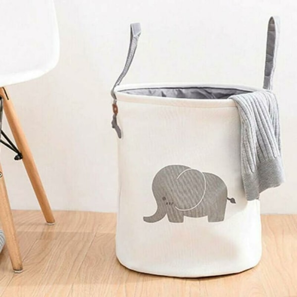 Vaskeoppsamler Vaskekurv Vaskeposekurv for barn Vaskekiste Lekeboks Grå elefant