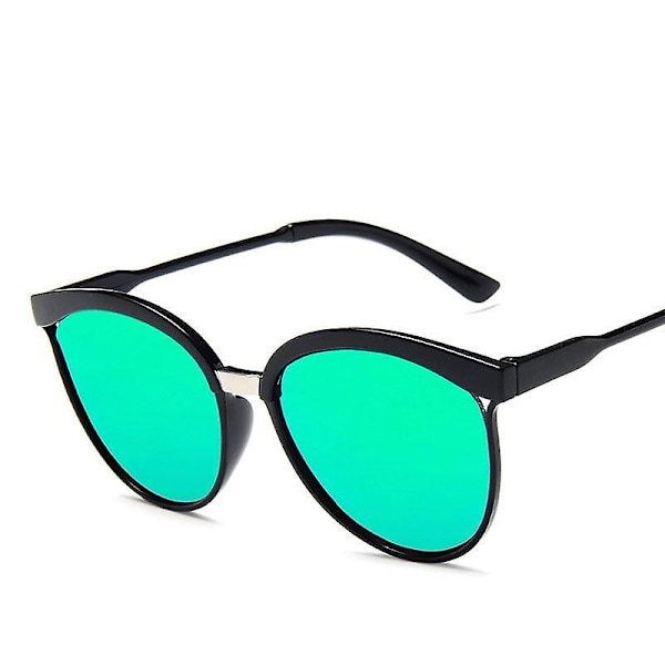 Vintage sorte solbriller cat eye solbriller til kvinder farve linse spejl dame solbriller（Andet，8）