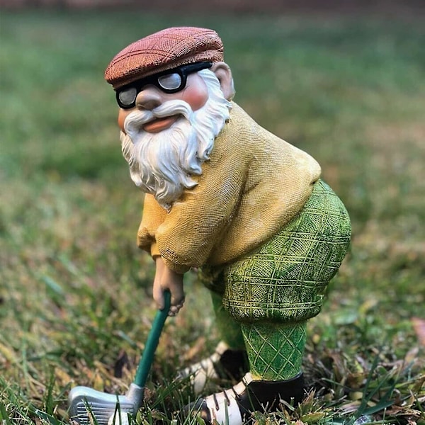 Hagenisse-statue - hagefigur - nisse - golfdekor - utendørs moderne hage - vanntett harpiks
