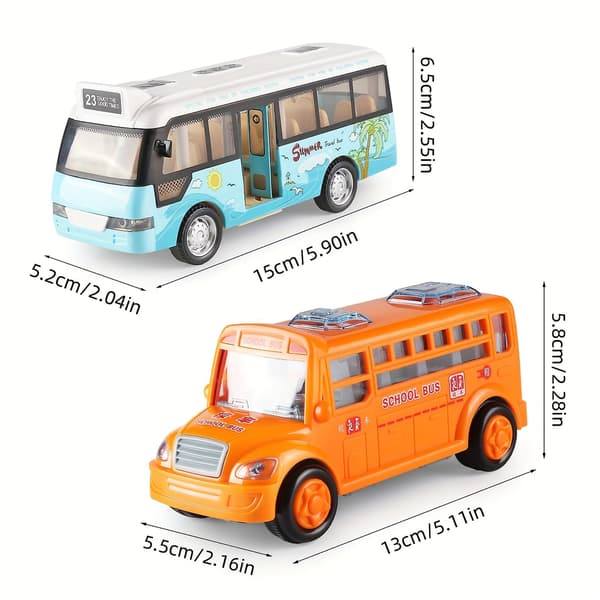 Barnebuss Døråpning Bussmodell Lekebil Inersi Simulering Buss Gutter Og Jenter Leker（blå）