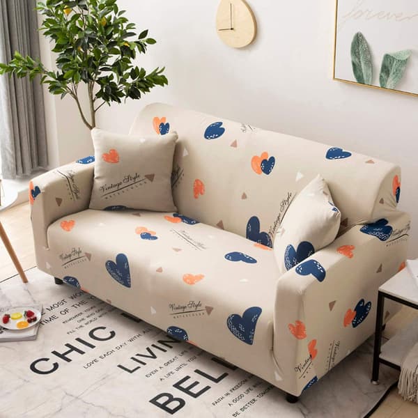 Sofaovertrekk 1-delt sofaovertrekk elastisk mykt stoff 2-seter