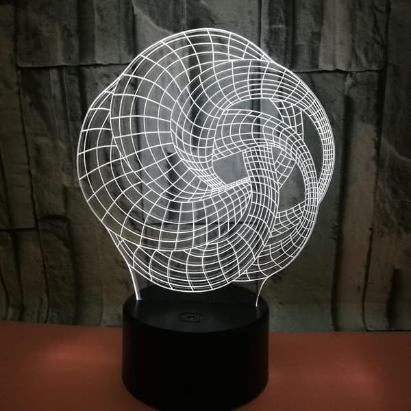 3D Abstrakt Nattlys LED-lys Optisk Illusjon