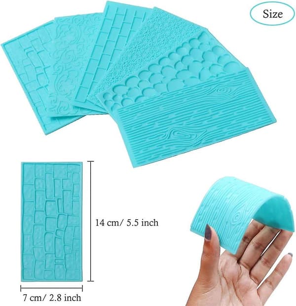 6 stk. Embossing Matte Fondant Tekstur Embossing Baking Mold Kakedekorasjon Gipsform