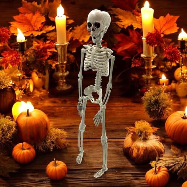 Halloween-dekorasjon - Hengende plastskjelett - Størrelse: 40 cm