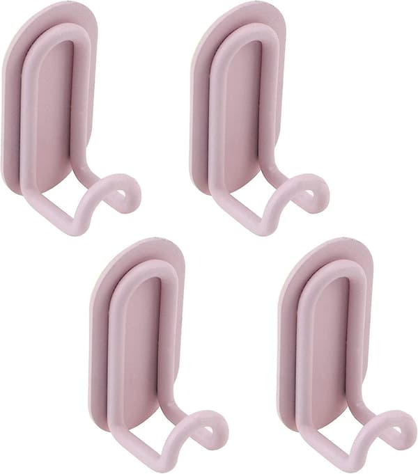 4-pack självhäftande dekorativa väggkrokar rosa