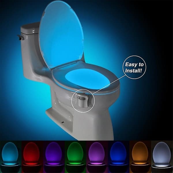 Human Motion Sensor Toilet Light Bathroom Night Light Home Decoration（8 farver）