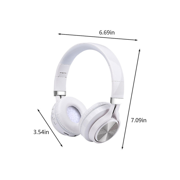Trådlösa Bluetooth-hörlurar med djup bas, intelligent brusreducering, lång räckvidd, hopfällbara, Bluetooth 5.0/TF-kort