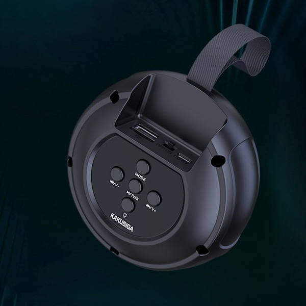 Bærbar Bluetooth-høyttaler med mini bass, utendørs fargerike lys, bilkortinnsetting, gave (svart)
