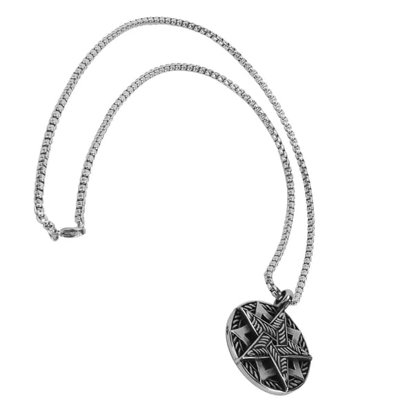 Halsband i titan - Stjärnformad berlockkedja för herrmode