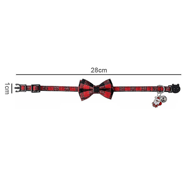 2 kappaletta joulukoiran kaulapantaa, klassinen Buffalo Plaid -koiran kaulapanta irrotettavalla solmiolla, säädettävä（E）