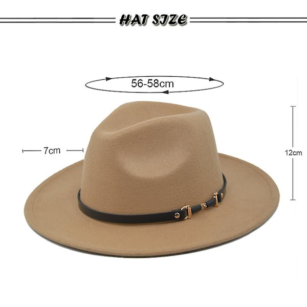 Ny mote og elegant jazzhatt europeisk og amerikansk ullhatt vår og høst vinter ull retro litterær stor bremhatt