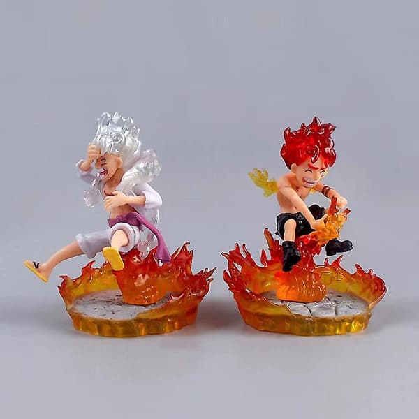 One Piece Figur Nika Luffy Gear 5 Q Version Action Figur Statyett Anime Figurine（Röd）
