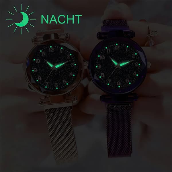 Quartz ur til damer, diameter 32 mm med romertal og armbånd