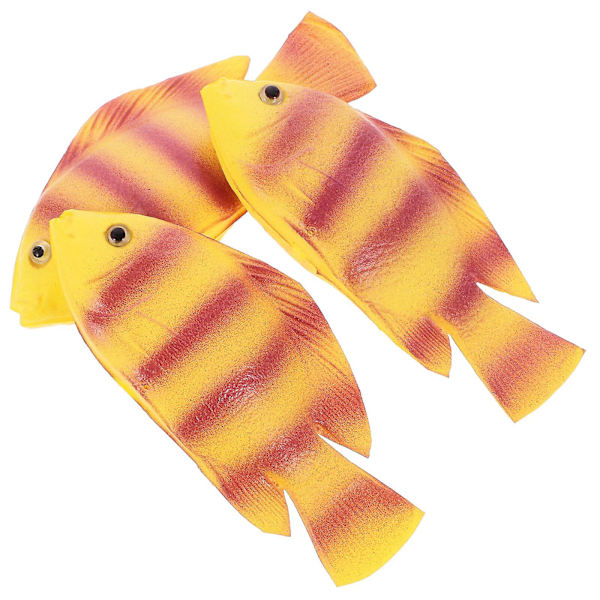 3 st randiga fiskmodeller Simuleringsfiskmodell PU undervattensfisk Konstgjord fisk（11,50X5,00X1,50CM, Som visas）