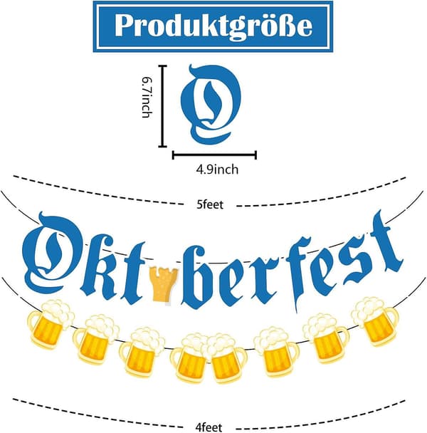 Oktoberfest dekorasjonssett - Vimpler, ballonger og mer
