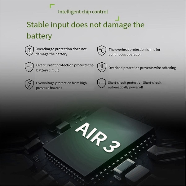 Replace til Air 3 batteri-opladningshub 2-vejs oplader understøtter PD 65W PD 100W til Air 3 batteristyring (mørkegrå)