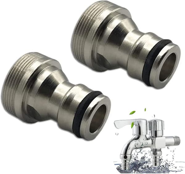 2 st Brassgängade Slangkopplingar Universal Kranadapter Blandningsslangkran Koppling Köksadapter Kranadapter För Trädgårdsslang 23mm Silver