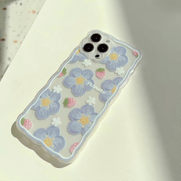 iPhone 11 Transparent Skal, Söt Jordgubbe och Blommönster Design Telefonfodral Silikon Skyddande Omslag för Flickor Kvinnor iPhone 11 - Jordgubbar